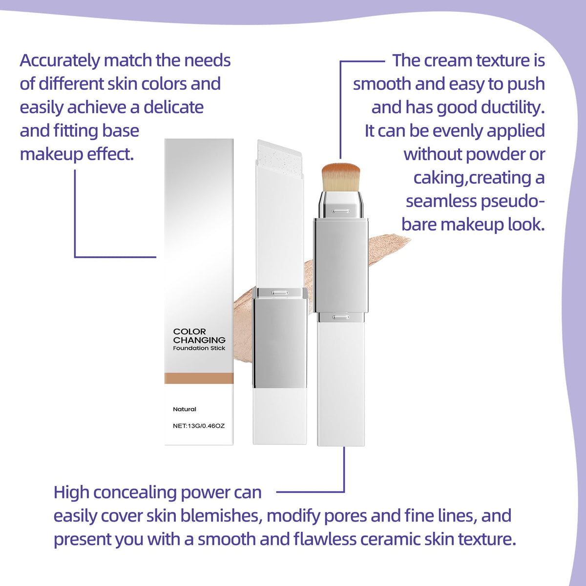KANGBOMEI compact makeup stick offers lightweight, comfortable wear.