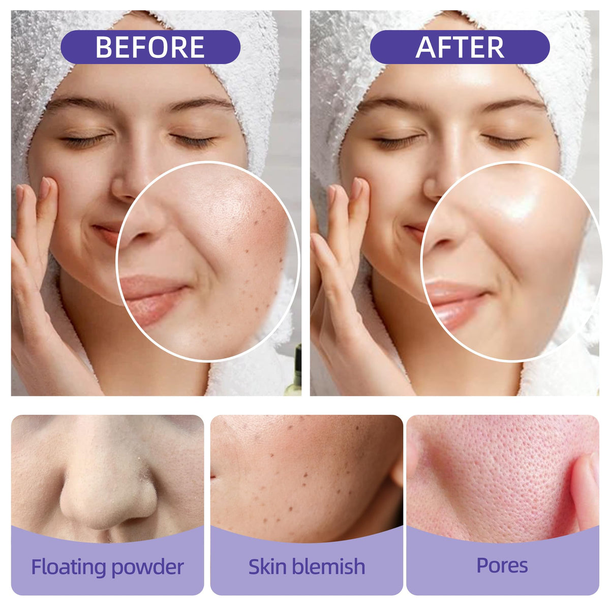 KANGBOMEI color-changing foundation on skin shows natural, dewy finish.
