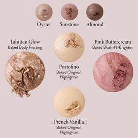 Kapeine all-in-one baked palette swatches showing rich color payoff.