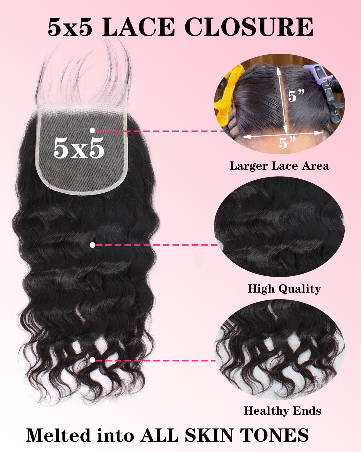 Kapelli Hair natural black loose wave color for versatile styling