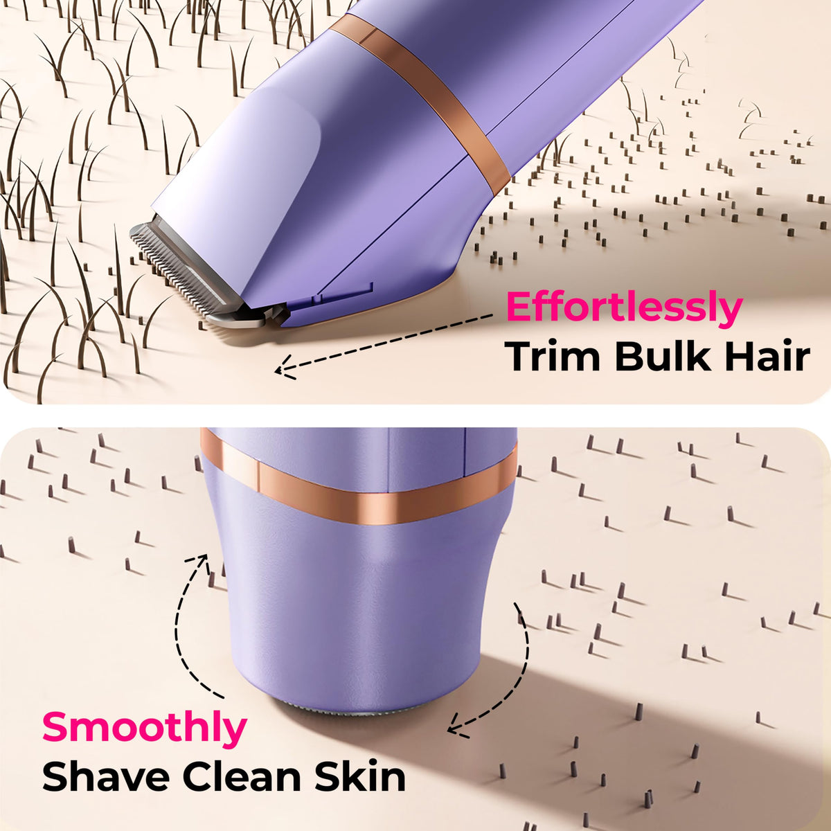 KAPHIO ipx7-waterproof bikini-trimmer shown for shower use.