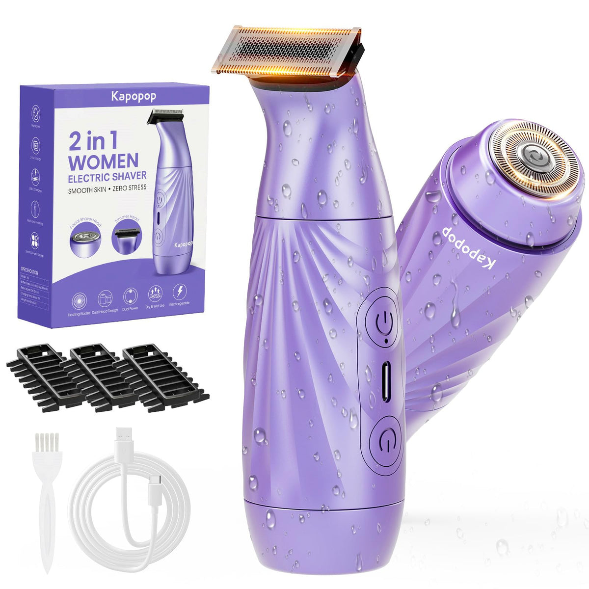 Kapopop bikini-trimmer with gentle blades for a nick-free bikini line