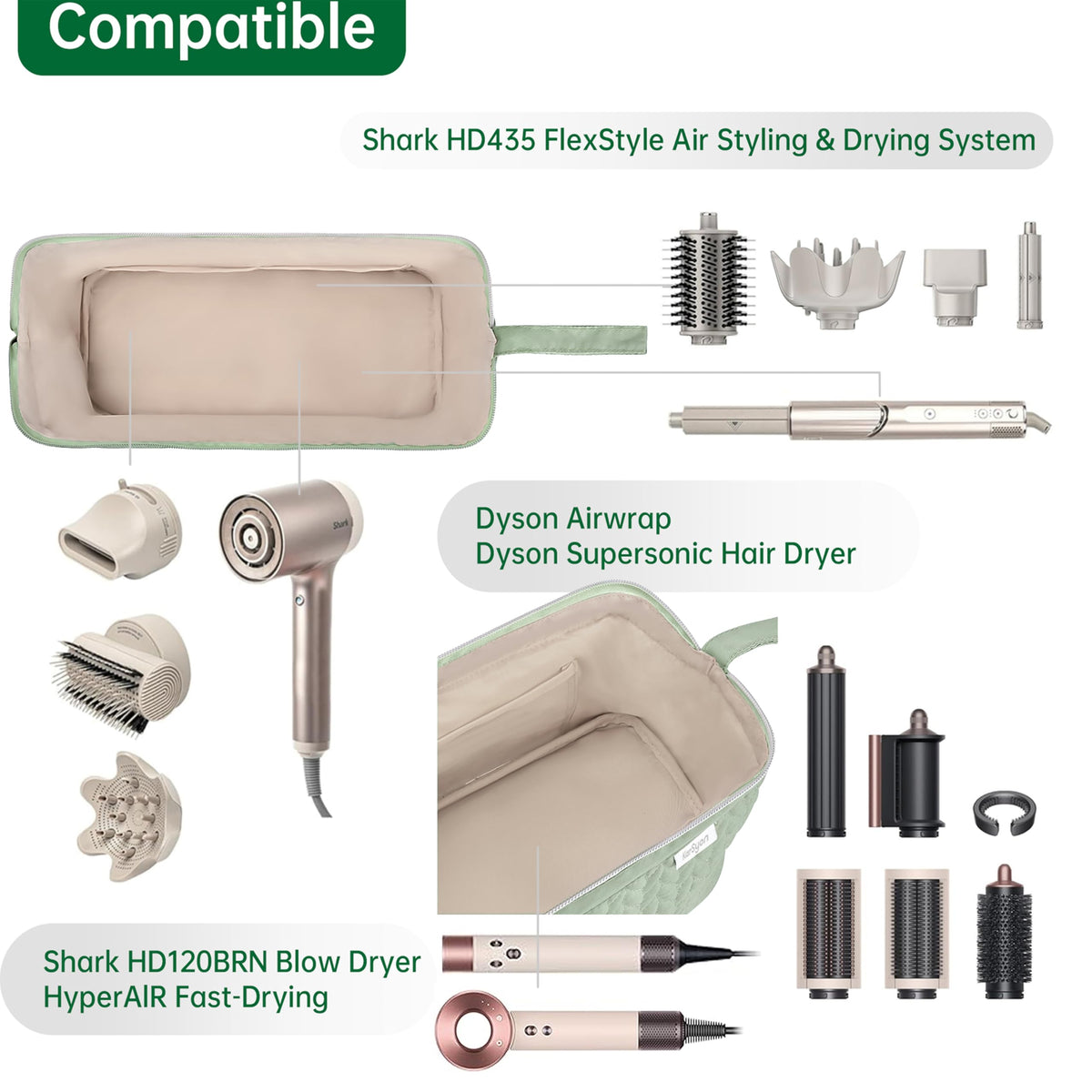 KarSyon Shark Flex Style Case with two clear pockets to organize small accessories.