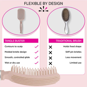 KareCo Premium Tangle Buster Brush curly-definition feature helps enhance natural curls