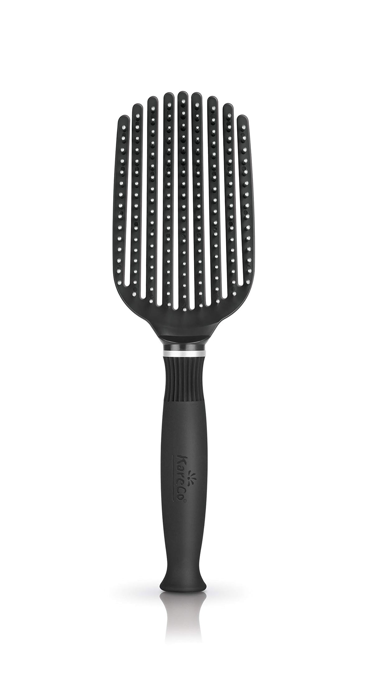 KareCo Tangle Buster full-size black detangling in action to ease knots