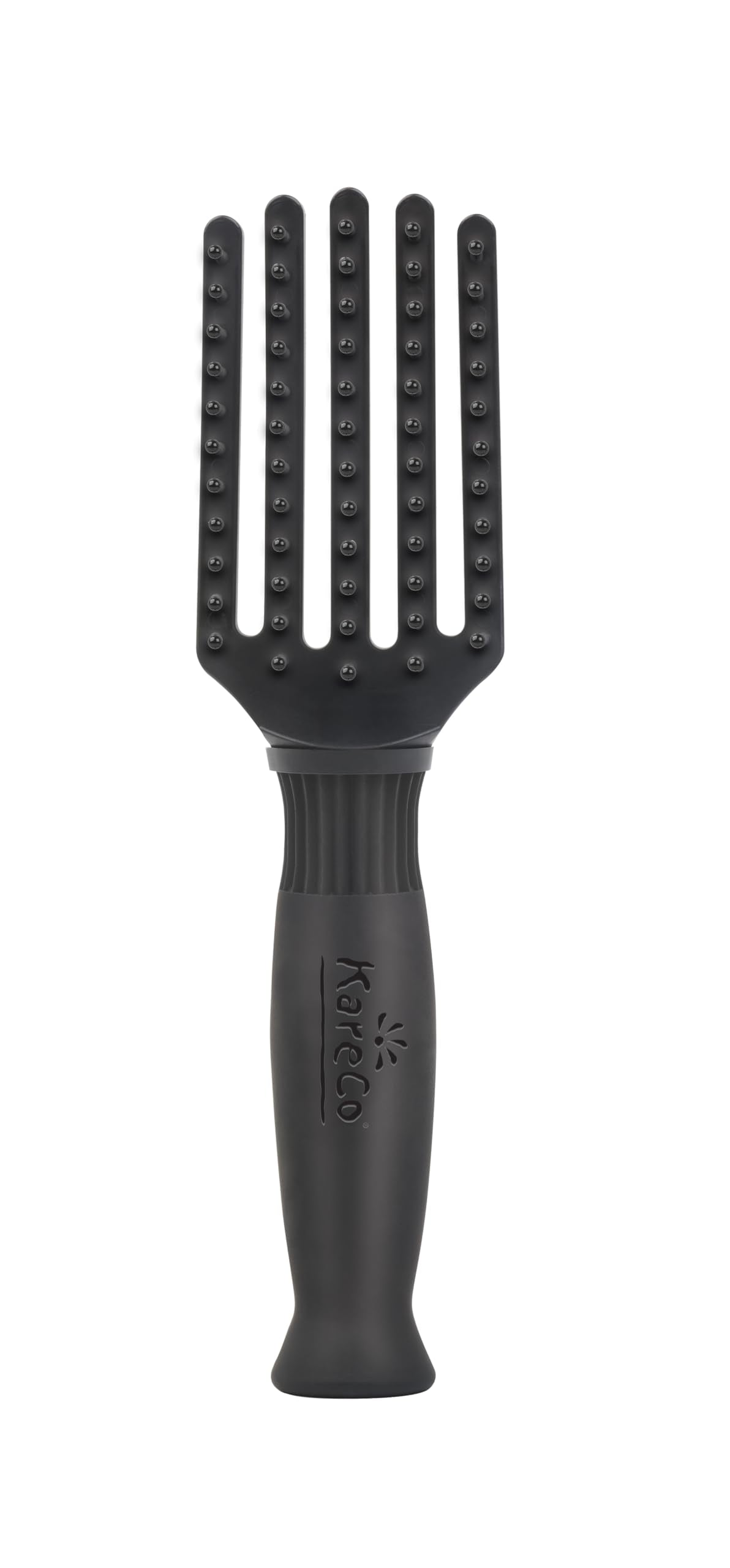 KareCo Tangle Buster mini teal in hair for gentle detangling