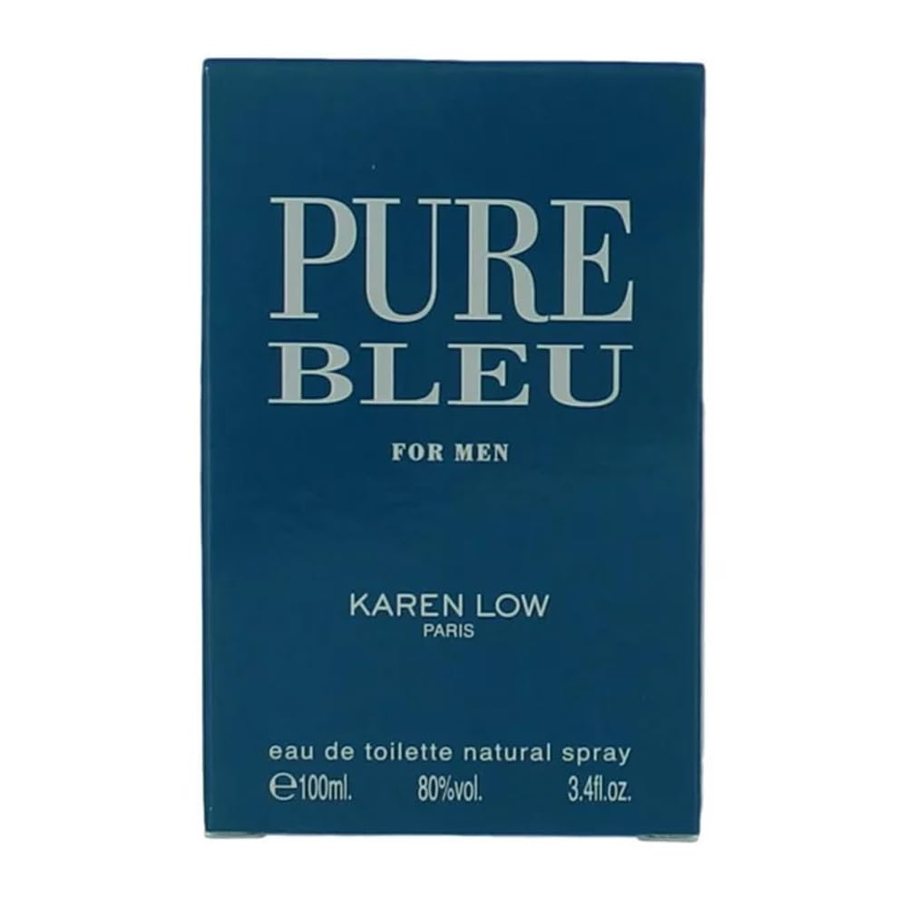 Outer packaging of Karen Low Pure Blue eau de toilette, ready for gifting.