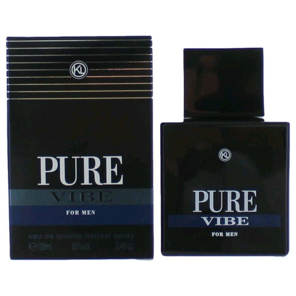 Karen Low Pure Vibe bottle, versatile men's fragrance for daily wear and evening occasions.