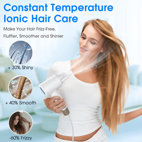 KARFUN hair dryer ionic balance promoting reduced static and shine.