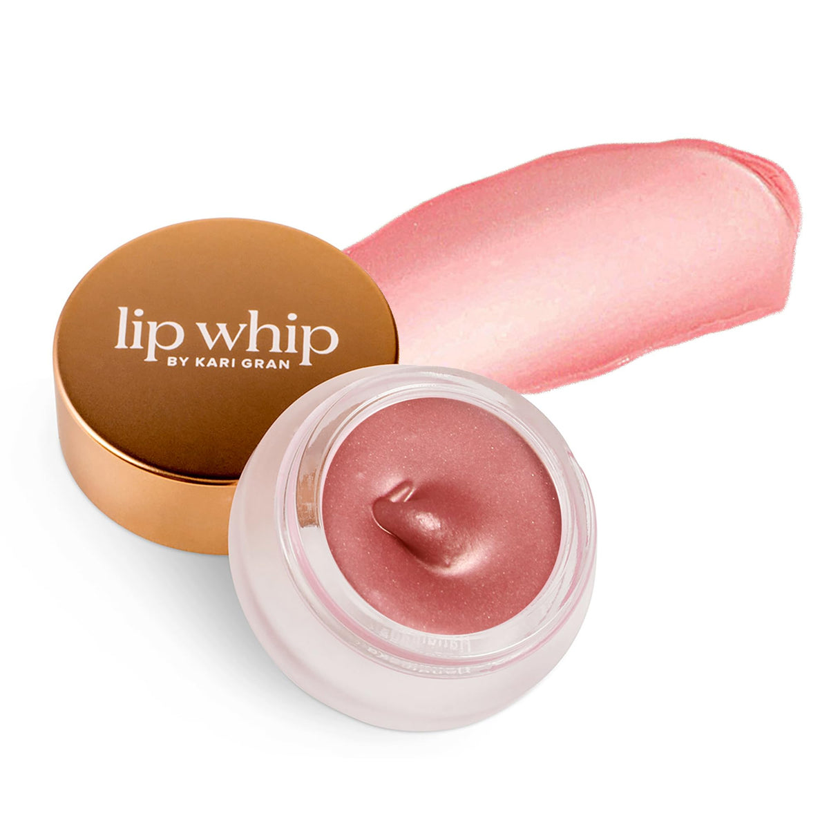 Kari Gran Lip Whip blush peppermint bottle provides nourishing hydration for daily use.