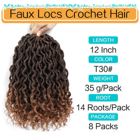 Karida Goddess Locs 12-inch crochet hair curved ends highlight soft texture.