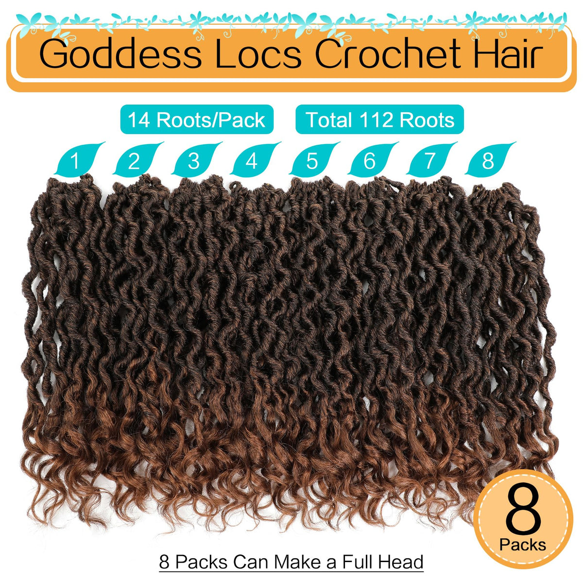 Karida Goddess Locs 12-inch crochet hair style display with full lightweight look.