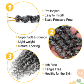 Karida Passion Twist 10in gray pack with 8 packs, ready to style