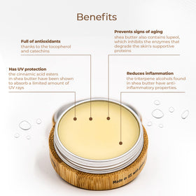 Karité jojoba oil blend image, deeply hydrating lip care for everyday protection.