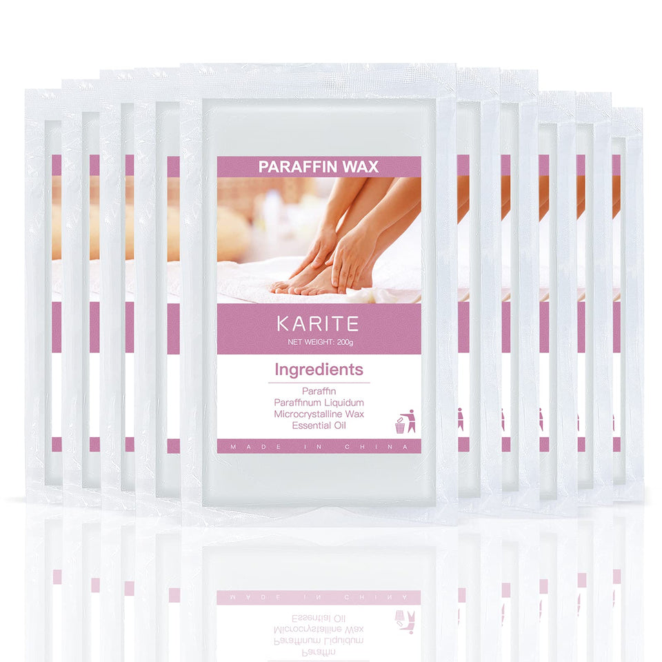 Karite paraffin wax refills in a 10-pack for bath use, delivering rich hydration.