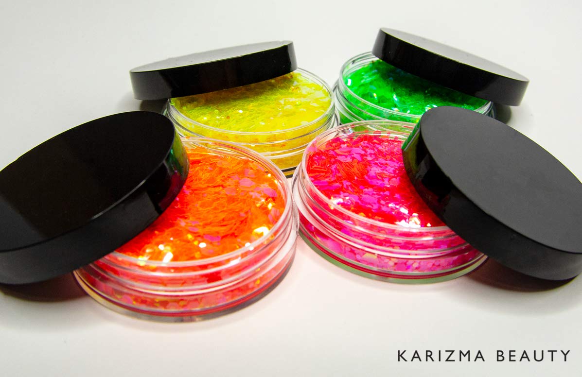 KARIZMA Neon Nights orange glitter pot for stage-ready color.