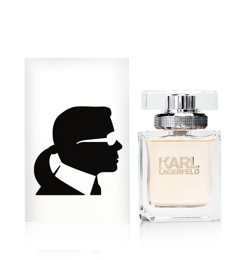 Karl Lagerfeld Eau De Parfum bottle, front view, versatile fragrance for everyday elegance.