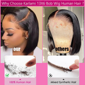 Karlami Bob Wig lace-front closeup highlights natural hairline