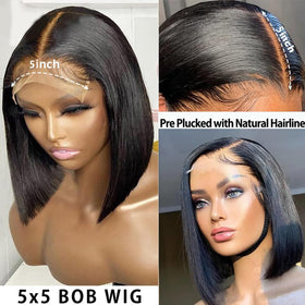 Karlami Bob Wig middle-part styling demonstrates flexible parting for daily wear.