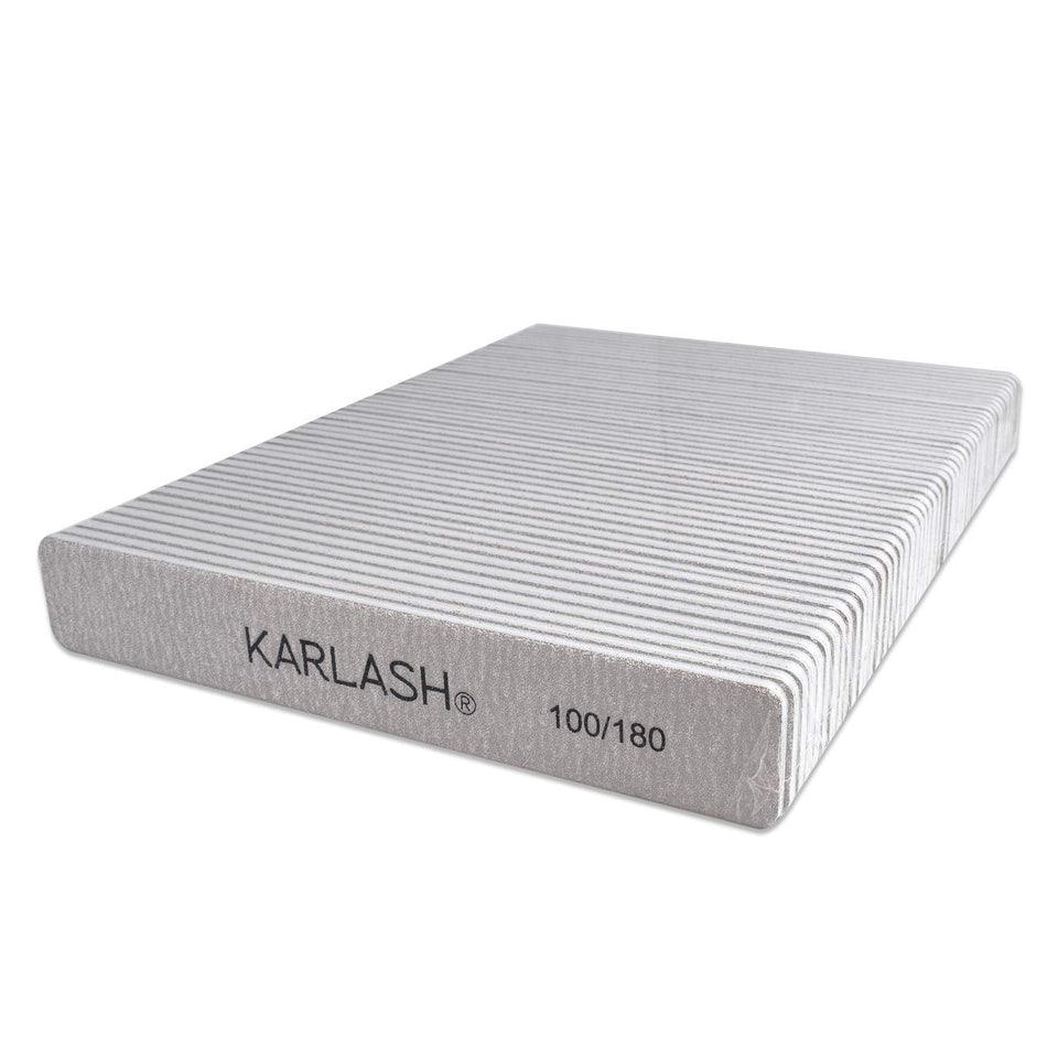 Karlash double sided emery board jumbo zebra nail file for precise natural nail shaping and durability.