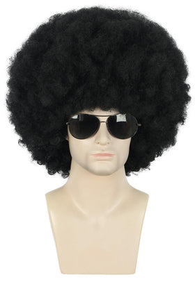Karlery Afro curly wig front view for a bold 70s look at parties and events.
