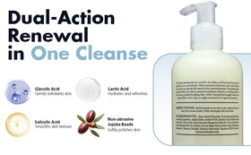 KarmaCeuticles cleanser texture on skin during application for exfoliation prep