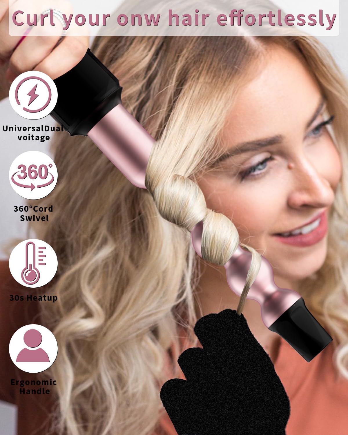 Karrong 1.25-inch barrel for larger, soft curls and waves.