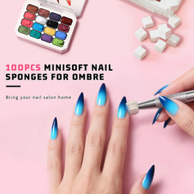 Karroy ombre gradient nail art sponges demonstrate easy color blending.