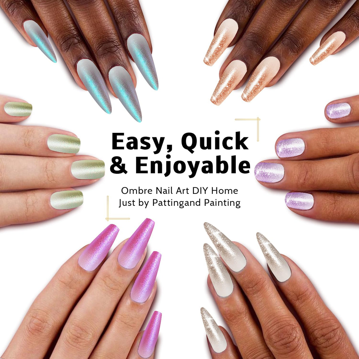 Karroy ombre gradient nails in progress using sponge-patting technique