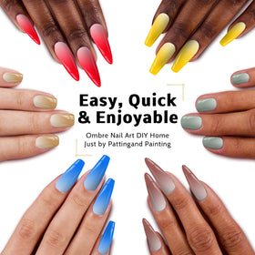 Karroy ombre nails gradient delivers vivid color with simple patting.