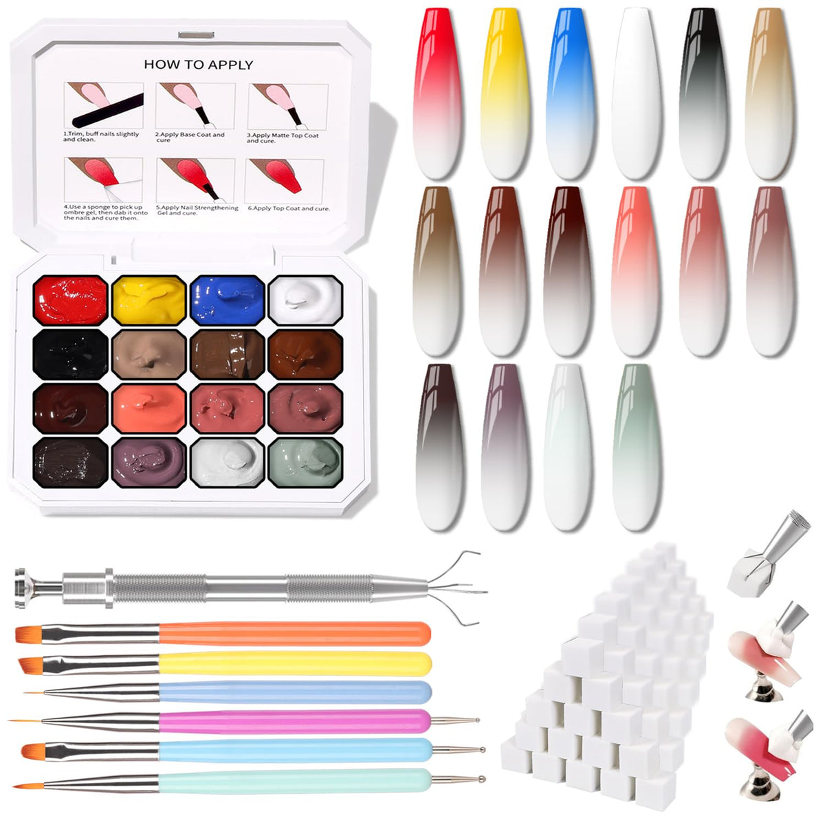 Karroy ombre gel bottle for vibrant gradient nails and smooth curing.