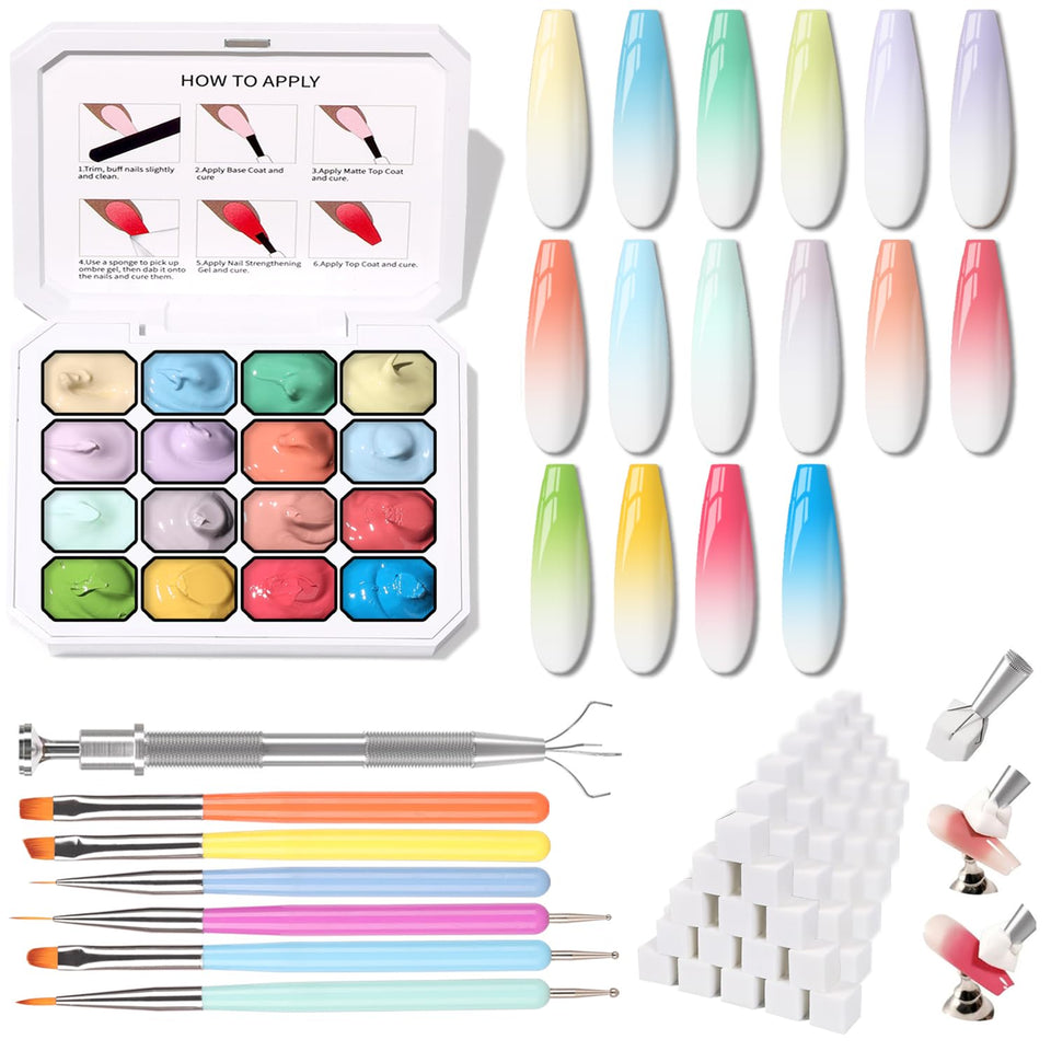 Karroy ombre palette for smooth, studio-like nail gradients.