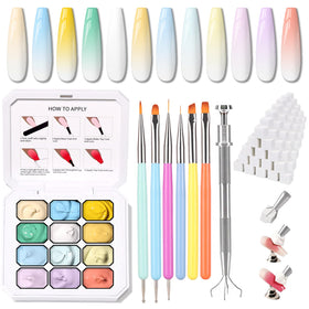 Karroy Sponge Pat Gel Nail Palette shows a 12-color gradient for ombre nails