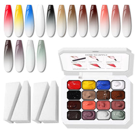 Karroy sponge-pat nail gel for easy at-home gradient application.