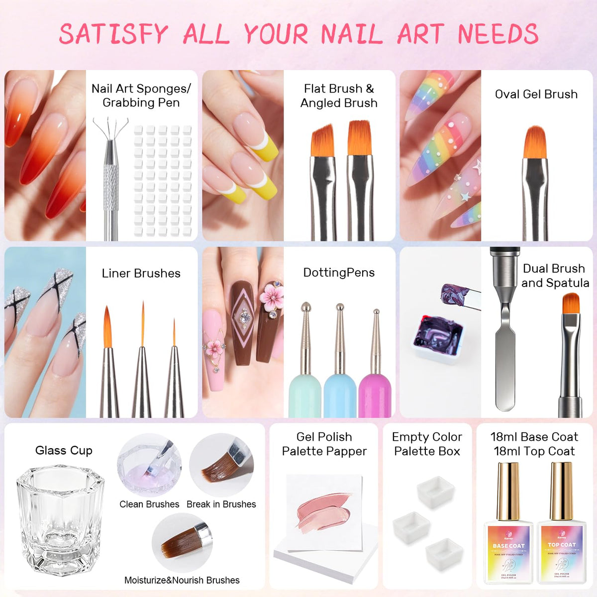 Karroy UV/LED lamp curing note for durable gel nails.