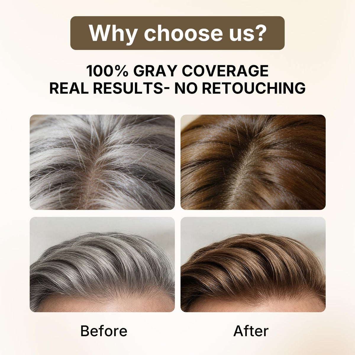 Karseell 6-in-1 gray coverage in brown shade for natural results.