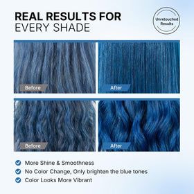 Karseell Blue Color Depositing Conditioner application on hair demonstrates simple at-home use