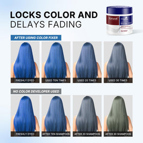 Karseell Blue Color Depositing Conditioner after-use image reveals soft shine and hydration