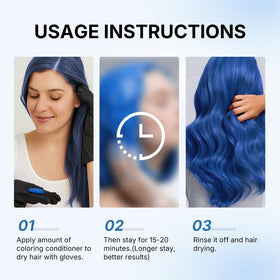Karseell Blue Color Depositing Conditioner strand-test closeup emphasizes safe, controlled use