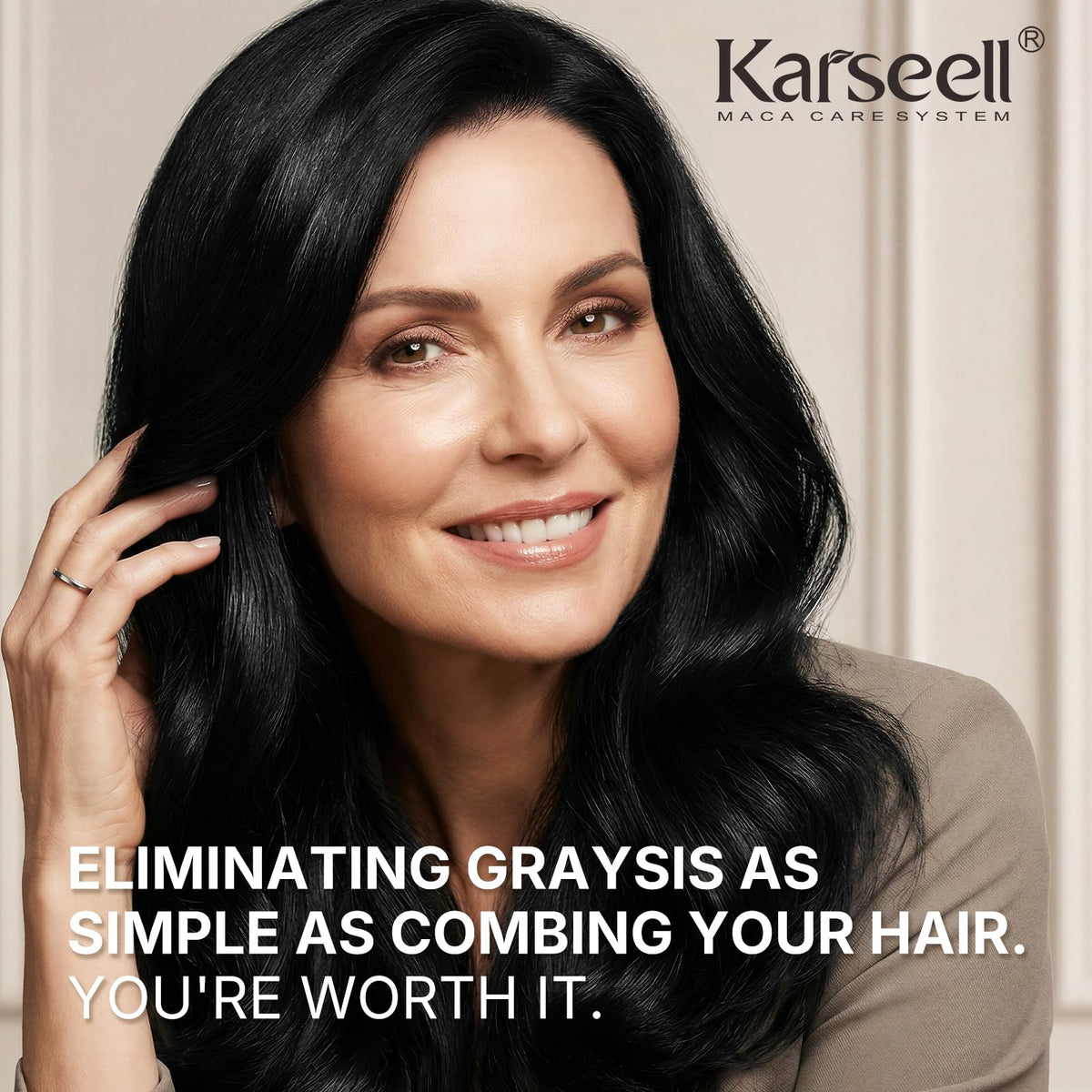 Karseell full-head application using the built-in comb for even coverage.