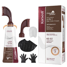 Karseell Hair Dye brown with comb applicator for mess-free at-home color.