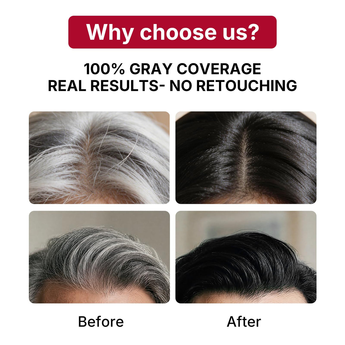 Karseell maca essence 6-in-1 formula with gray coverage and conditioning.
