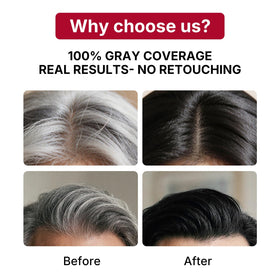 Karseell maca essence 6-in-1 formula with gray coverage and conditioning.