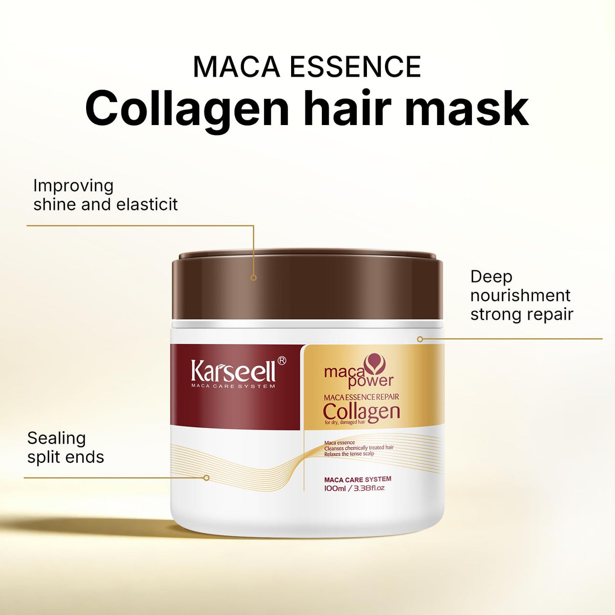 Karseell shampoo bottle detail shows secure cap to prevent leaks