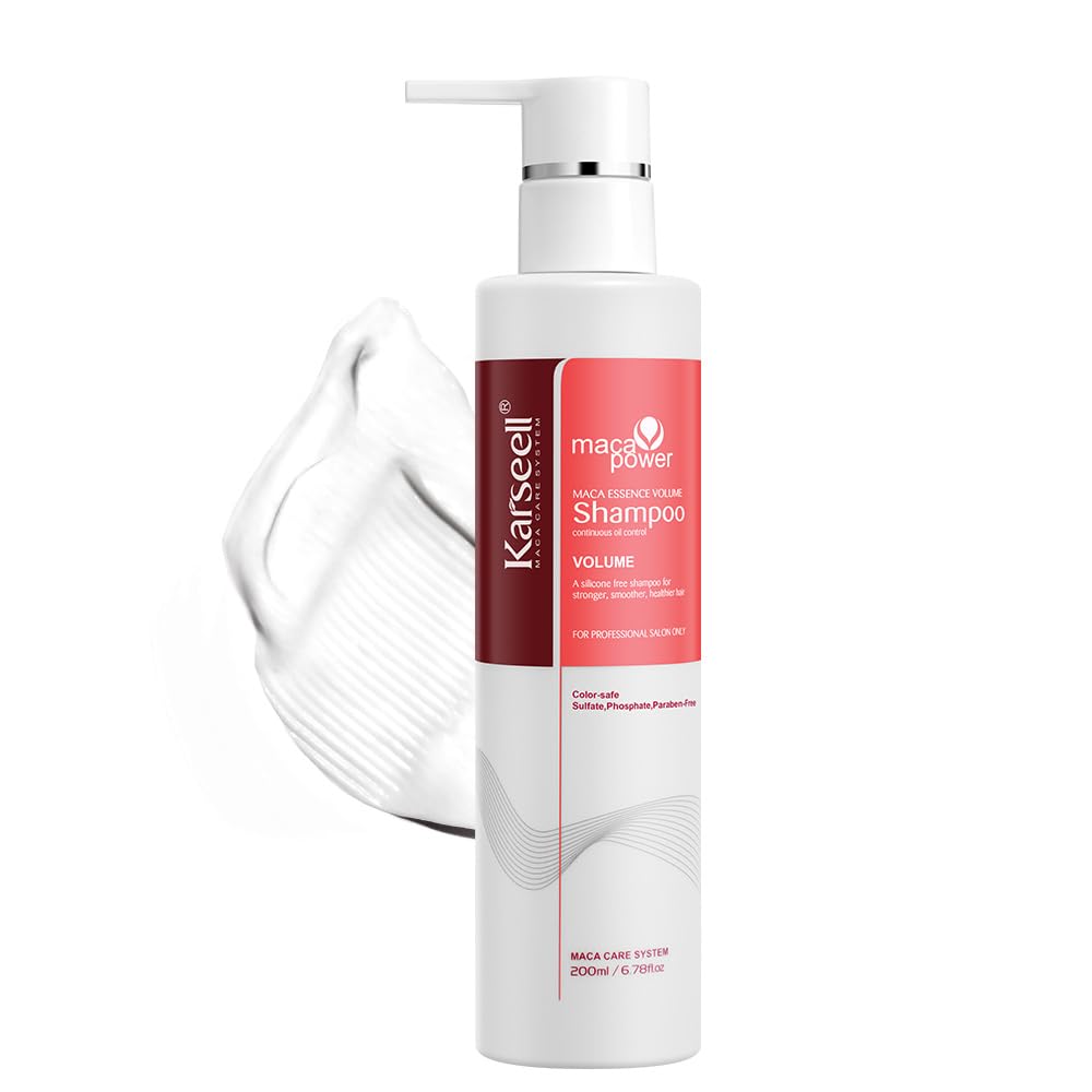 Karseell Volume Shampoo bottle on a bathroom shelf, designed for fuller-looking hair.