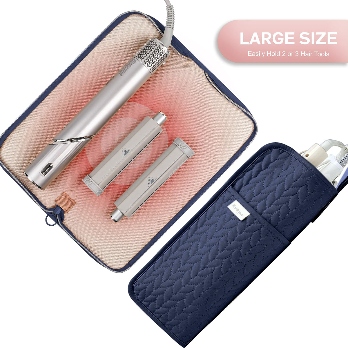 KarSyon blue case folded into compact heat-resistant mat for safe use.