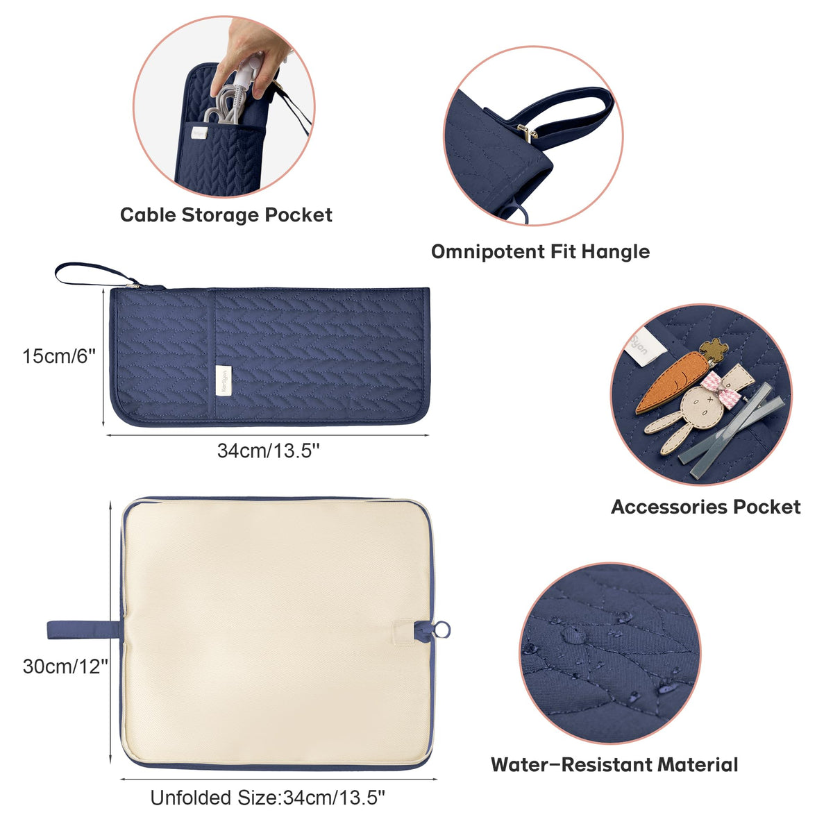 KarSyon blue tool bag fits in backpack or suitcase for travel.