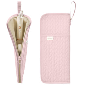 KarSyon hot tools organizer mat in pink keeps hot tools safe and surfaces protected.