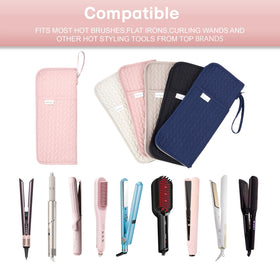 KarSyon machine washable hair tool bag in pink simplifies quick cleanups after use.