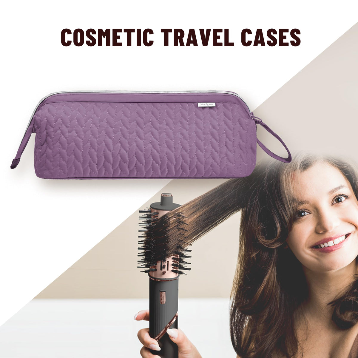 KarSyon Shark Flex Style Case purple open compartment for quick access.